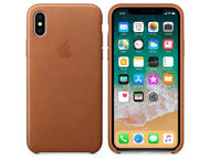 Калъфи Apple iPhone X Leather Case, в кафяво