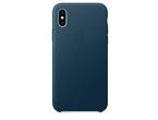 Калъфи Apple iPhone X Leather Case, в синьо