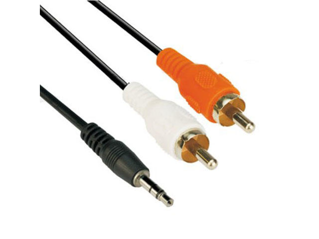 Кабели и Адаптери VCom Аудио Кабел 3.5mm Stereo M / 2x RCA M - CV212-5m