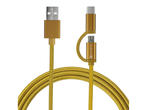 Кабели и Адаптери 4smarts ComboCord MicroUSB + USB-C cable Gold