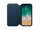 Калъфи SDesign Original Leather Folio Case за iPhone XS, iPhone X, син