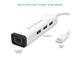 Кабели и Адаптери Prodigee USB-C to USB-A Hub & Ethernet