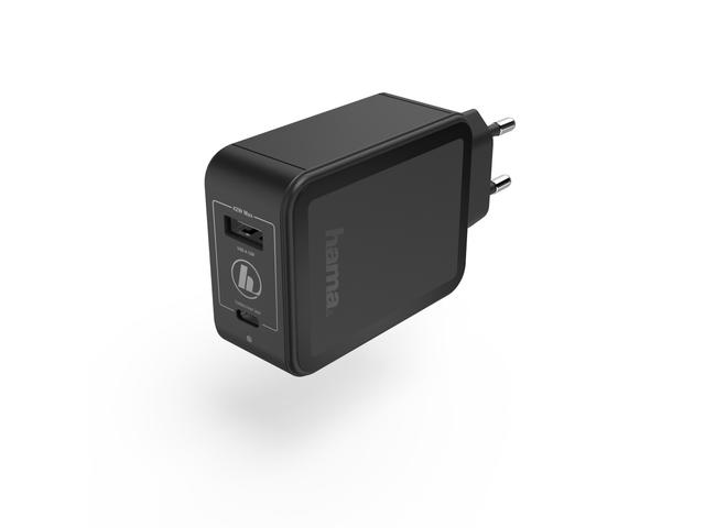 Зарядни устройства Hama Charger, USB-C, Power Delivery (PD) / Qualcomm® + USB-A, 42 W, black