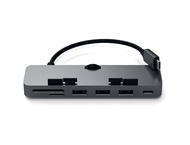 USB Хъб Satechi Aluminum TYPE-C CLAMP PRO Hub (3x USB 3.0,MicroSD) - Space Gray