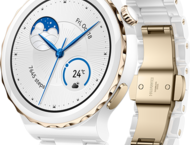 Смарт часовници Huawei Watch GT 3 Pro 43mm - Ceramic Strap + HUAWEI FreeBuds Lipstick Black Case, Red Earbuds