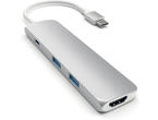 USB Хъб Satechi Aluminum SLIM Type-C MultiPort Adapter - Silver
