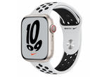 Смарт часовници Apple Watch Nike S7 GPS Cellular, 41mm Starlight Aluminium Case with Pure Platinum/Black Nike Sport Band - Regular