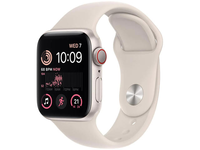 Смарт часовници Apple Watch SE GPS + Cellular 40mm Starlight Aluminium Case with Starlight Sport Band - Regular