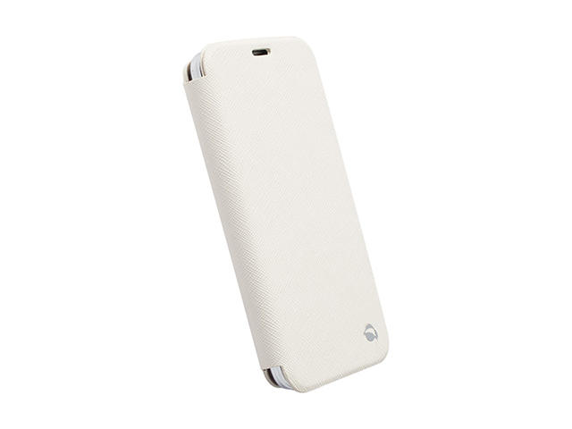 Калъфи Krusell Malmo Flip cover - кожен калъф, тип портфейл за Samsung Galaxy S5 SM-G900 (бял)