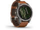 Смарт часовници Garmin fenix 7 Pro Sapphire Solar Edition - Titanium с Chestnut кожена каишка