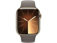 Смарт часовници Apple Watch S9 Cellular 41mm Gold Stainless Steel Case w Clay Sport Band - S/M