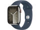 Смарт часовници Apple Watch S9 Cellular 45mm Silver Stainless Steel Case w Storm Blue Sport Band - S/M