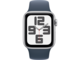 Смарт часовници Apple Watch SE2 v2 GPS 44mm Silver Alu Case w Storm Blue Sport Band - M/L