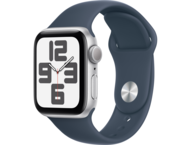 Смарт часовници Apple Watch SE2 v2 GPS 40mm Silver Alu Case w Storm Blue Sport Band - S/M