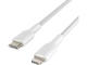 Кабели и Адаптери Belkin BoostCharge Braided USB-C към Lightning Cable , 2 метра, бял