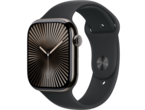 Смарт часовници Apple Watch S10 GPS + Cellular 46mm Slate Titanium Case with Black Sport Band - S/M