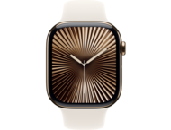 Смарт часовници Apple Watch S10 GPS + Cellular 46mm Gold Titanium Case with Starlight Sport Band - M/L