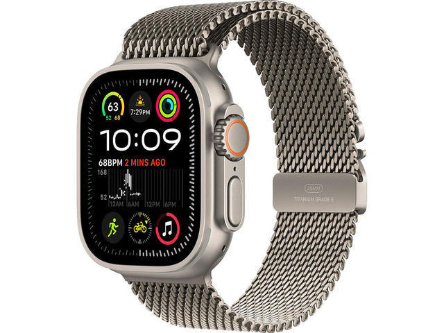 Смарт часовници Apple Watch Ultra2 GPS + Cellular 49mm Natural Titanium Case with Natural Titanium Milanese Loop - M