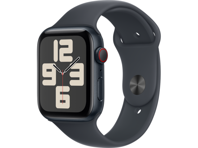 Смарт часовници Apple Watch SE2 GPS + Cellular 44mm Midnight Alu Case with Midnight Sport Band - M/L