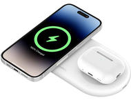 Зарядни устройства Belkin BoostCharge Pro New 2-в-1 Qi2 15W, в бяло