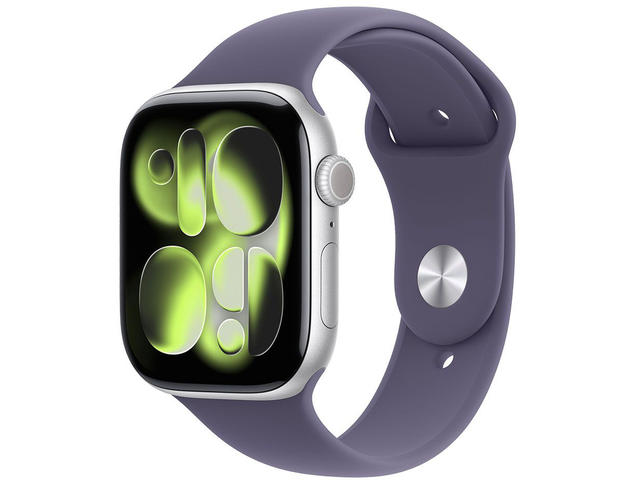Смарт часовници Apple Watch Series 11 GPS 46mm Silver Aluminium Case with Purple Fog Sport Band - M/L