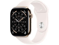 Смарт часовници Apple Watch Series 11 GPS + Cellular 42mm Gold Titanium Case with Light Blush Sport Band - S/M
