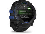 Смарт часовници Garmin Instinct 3 – 50 мм, AMOLED - Black с Black/Bolt Blue каишка 
