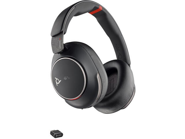 Слушалки HP Poly Voyager Surround 85 UC – сертифицирани за Microsoft Teams слушалки с USB-C + USB-C/A адаптер + зарядна стойка