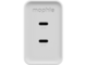 Зарядни устройства Mophie GaN USB-C Dual 67W and cable (70cm), White