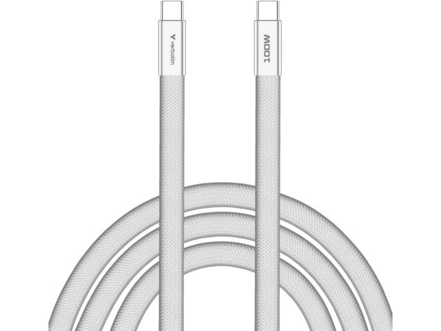 Кабели и Адаптери Verbatim Sync & Charge SoftTouch Cable 100W USB-C® to USB-C, 120cm, White