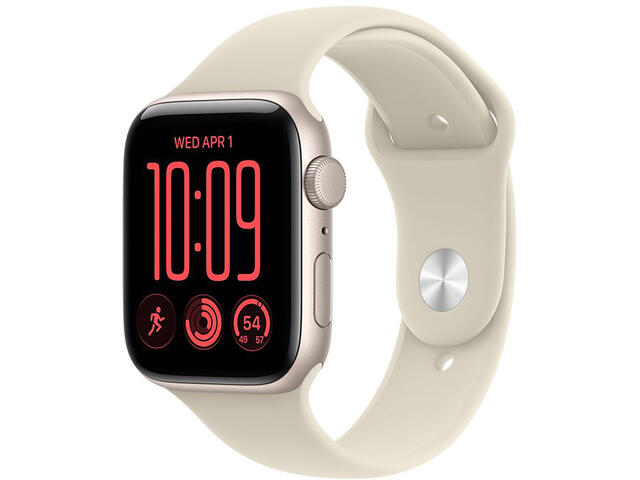 Смарт часовници Apple Watch SE 3 44 mm GPS - Starlight Aluminium Case with Sand Sport Band - M/L